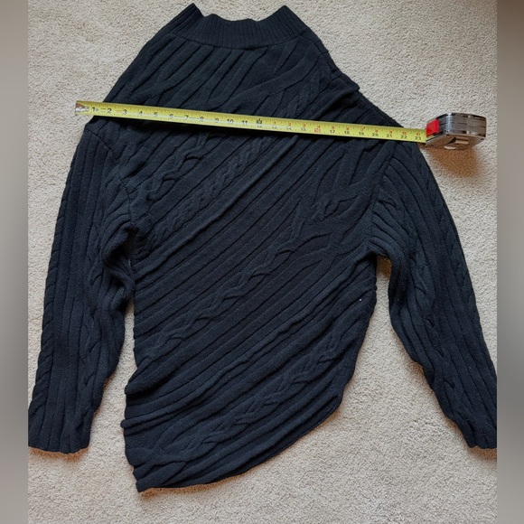 Proenza Schouler Big Wavy Asymmetrical Sweater Orig $1090 Black size L - Picture 3 of 6